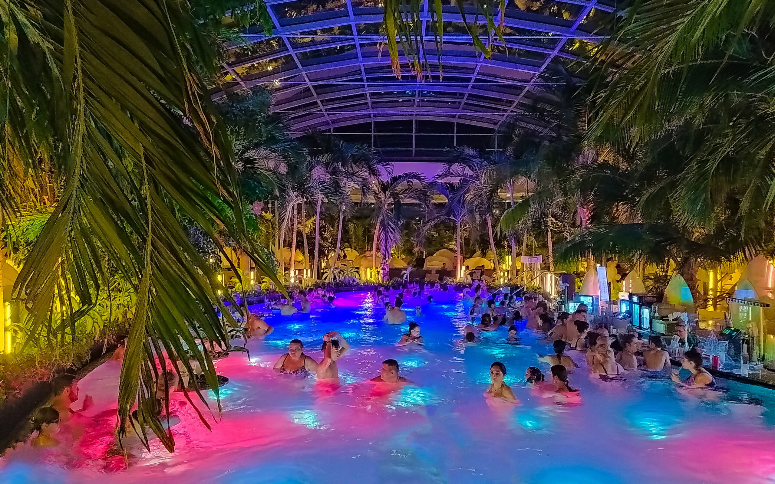 People party inside a spa pool