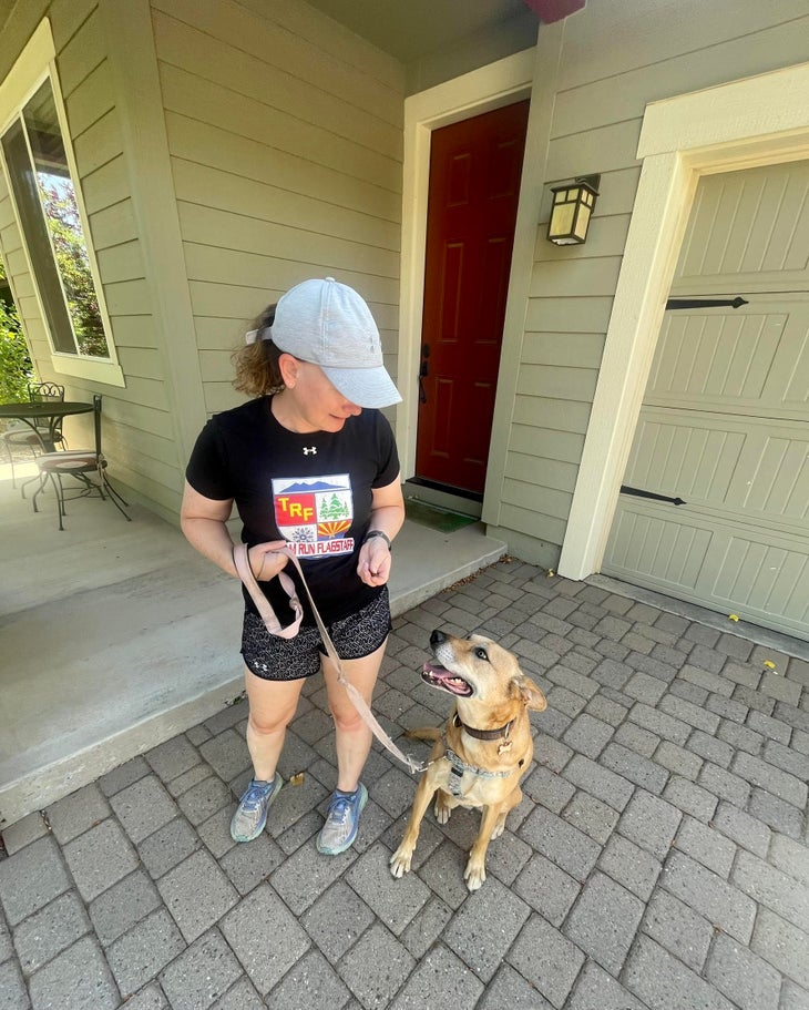 erin strout with her dog, saylor