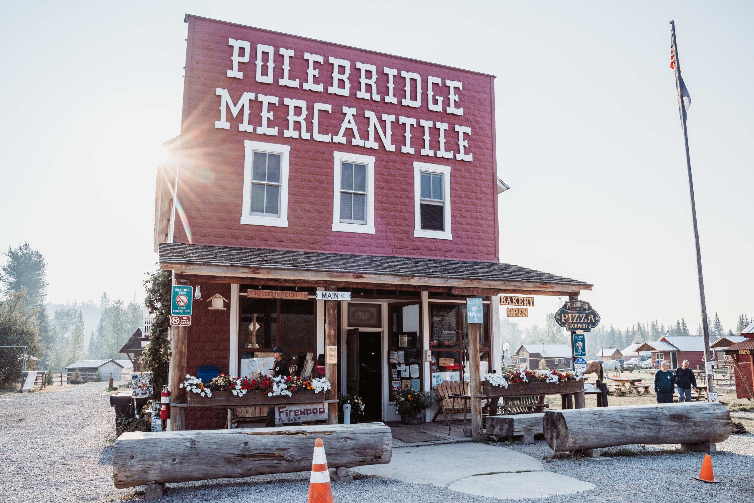 The Polebridge Mercantile store, the historic bakery and general store near Glacier National Park