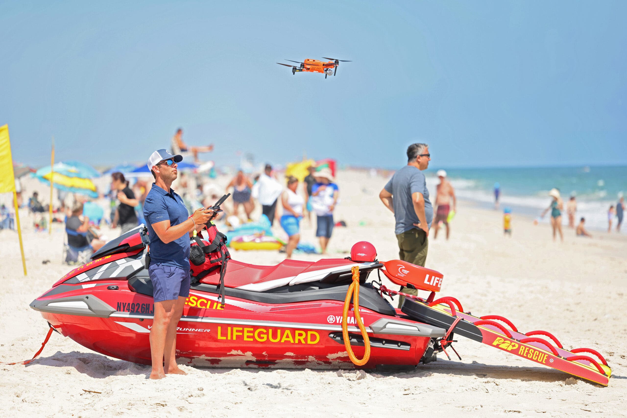 shark-monitoring drone at Jones Beach State Park in Wantagh, New York.