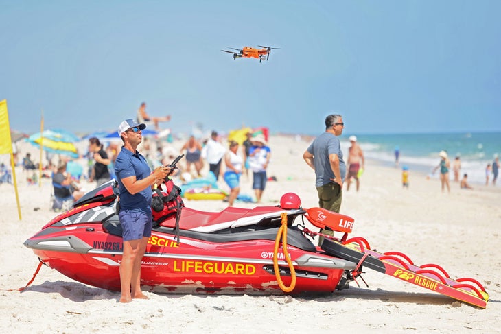 shark-monitoring drone at Jones Beach State Park in Wantagh, New York.