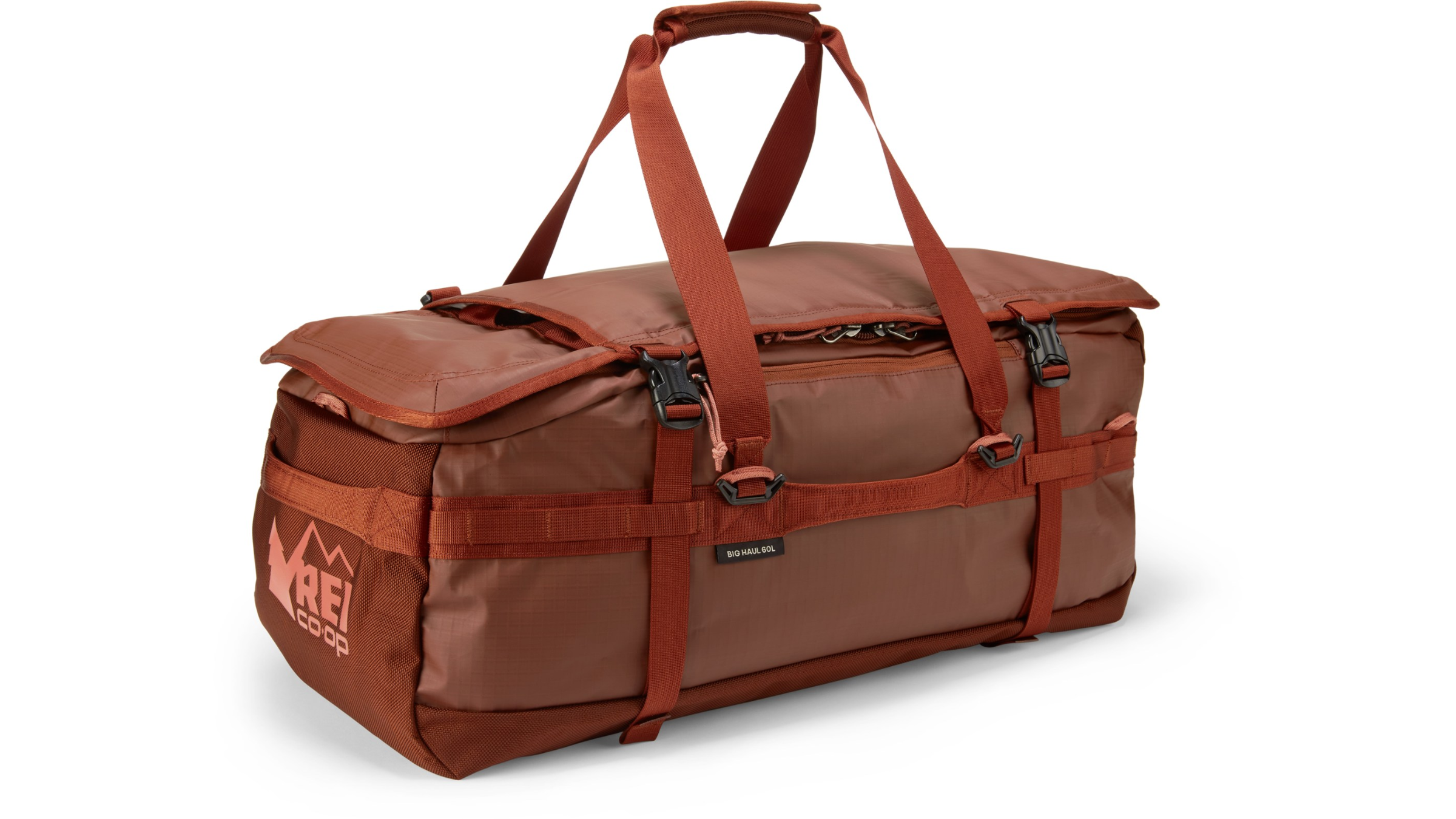 REI Co-op Big Haul 60 Duffel red orange rust