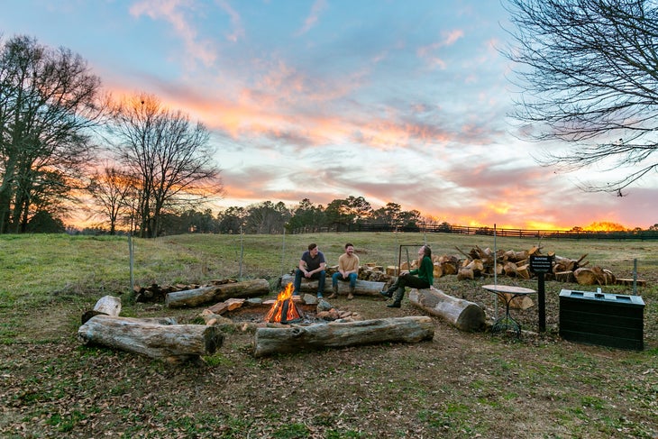 A bonfire at the Inn at Serenbe
