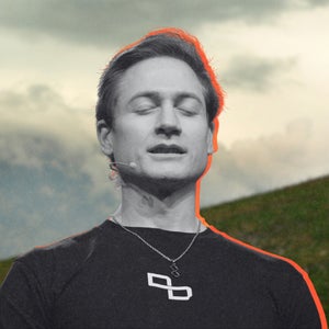 bryan johnson biohacker obsessed with longevity on a background of man running uphill to show living longer concept