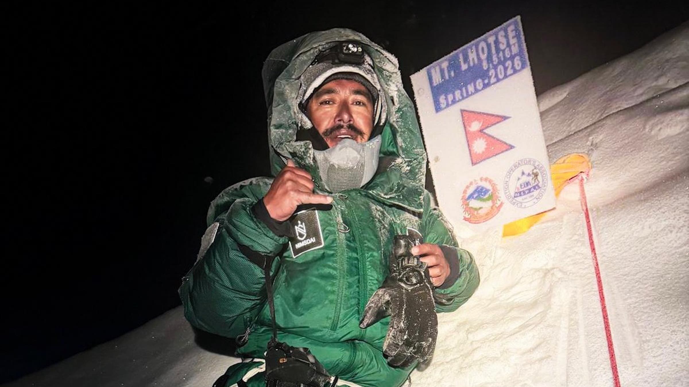Purja climbed from the summit of Mount Everest to the summit of neighbouring Lhotse without supplemental oxygen in May 2026