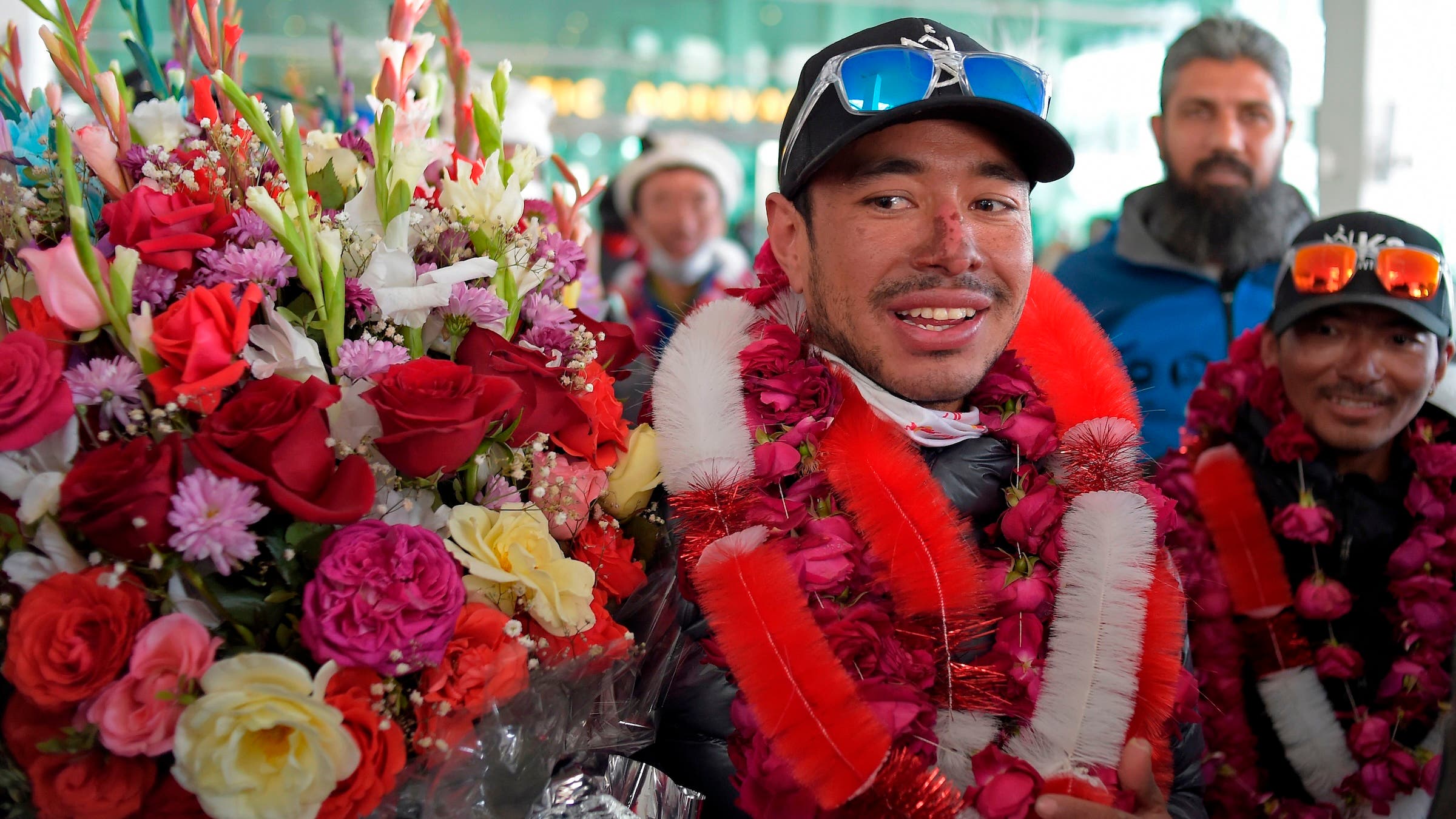 Nirmal Purja with flowers