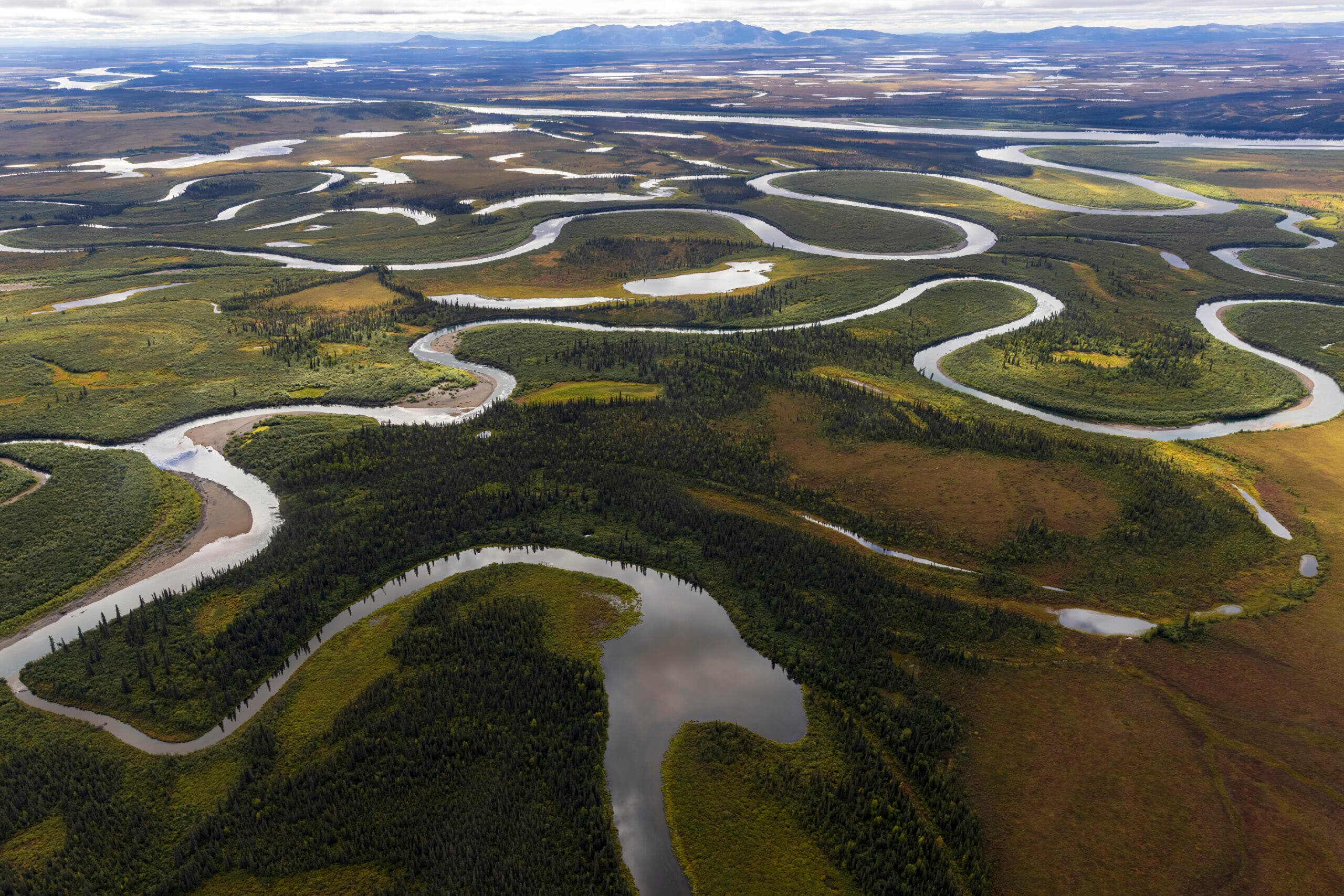 Beautiful landscape view of Kobuk Valley National Park in the arctic of Alaska.