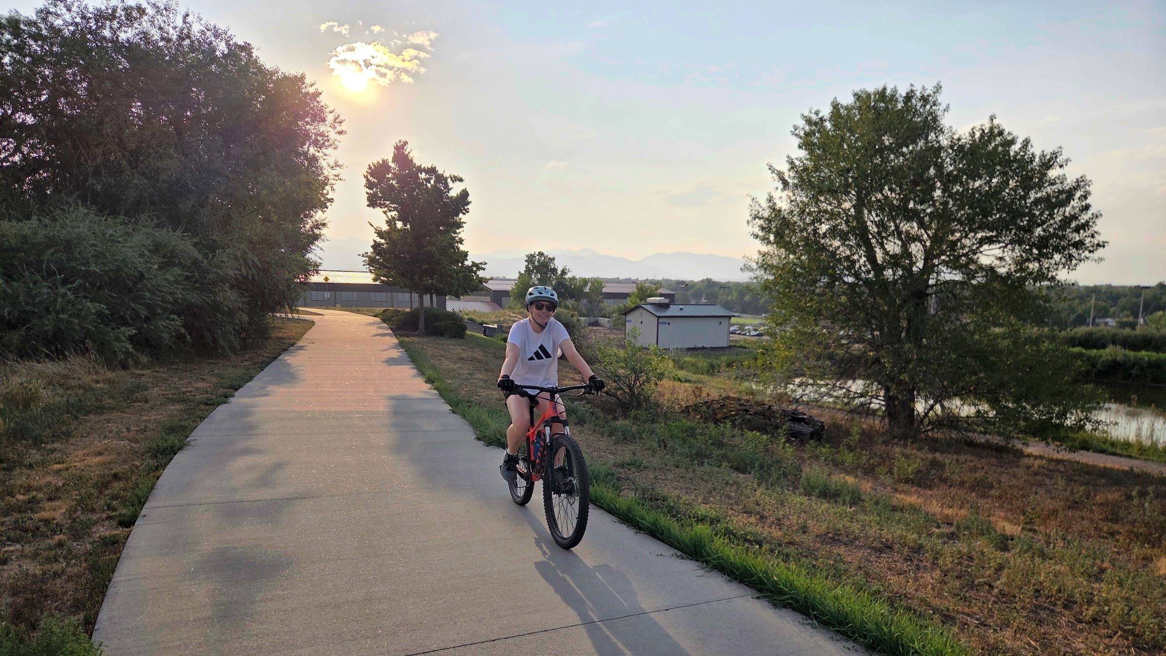 The author on her local bike path