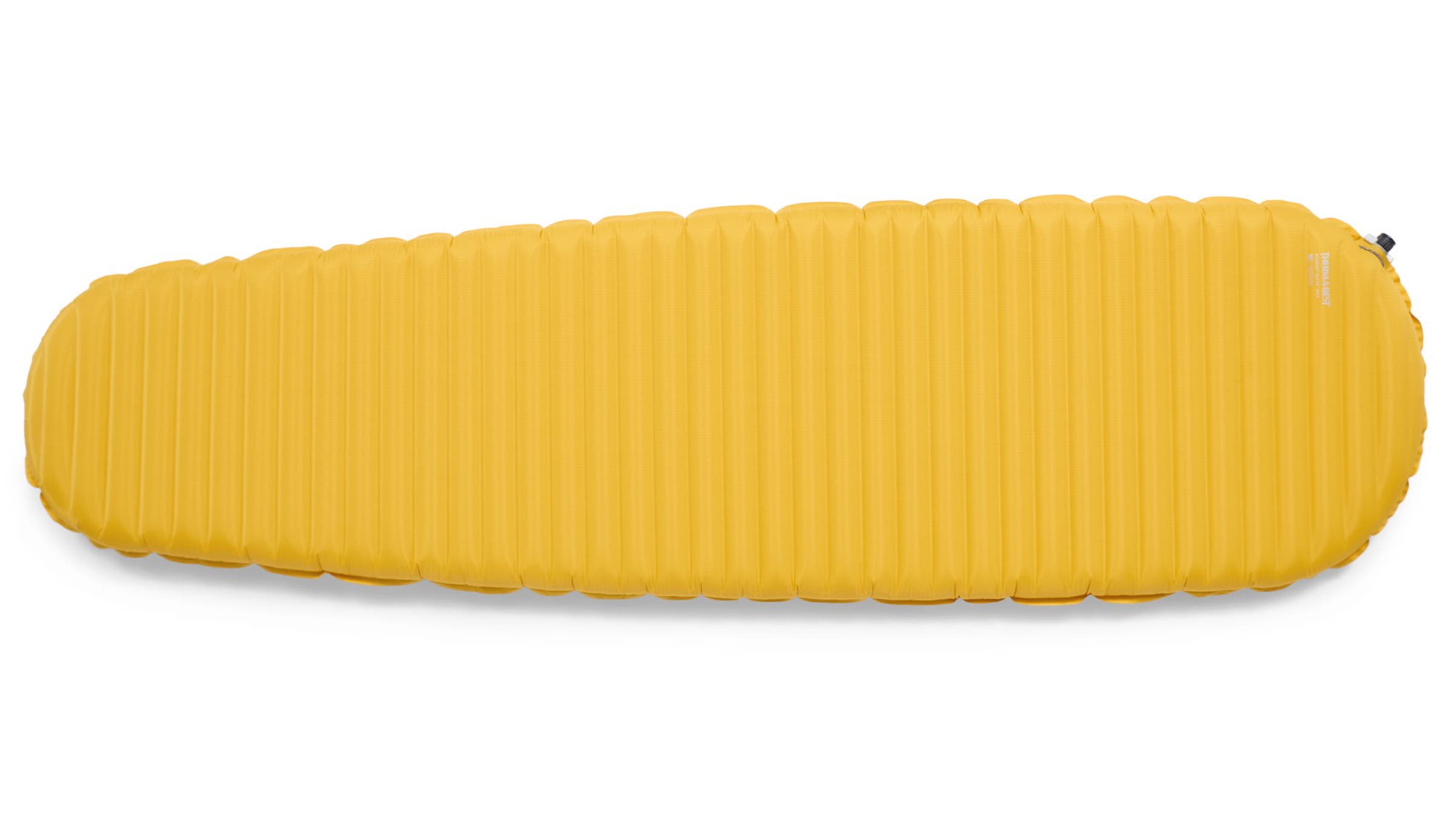 Bright yellow Therm-a-Rest NeoAir XLite inflatable sleeping pad displayed flat. Provides ultralight, compact ground insulation for fastpack overnights.