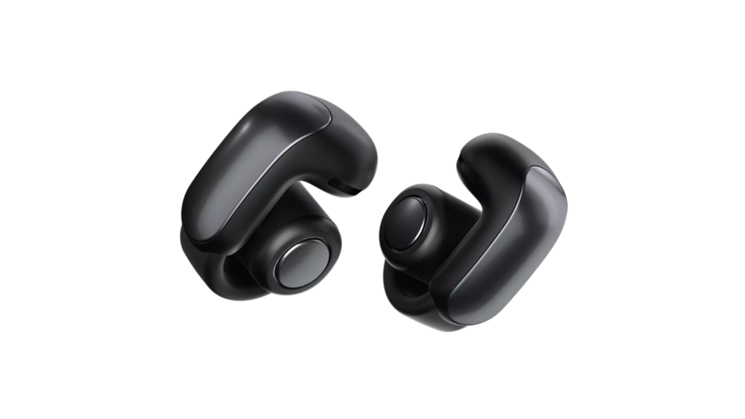 Black Bose open-ear wireless earbuds designed to clip onto ears while maintaining ambient situational awareness on outdoor runs.