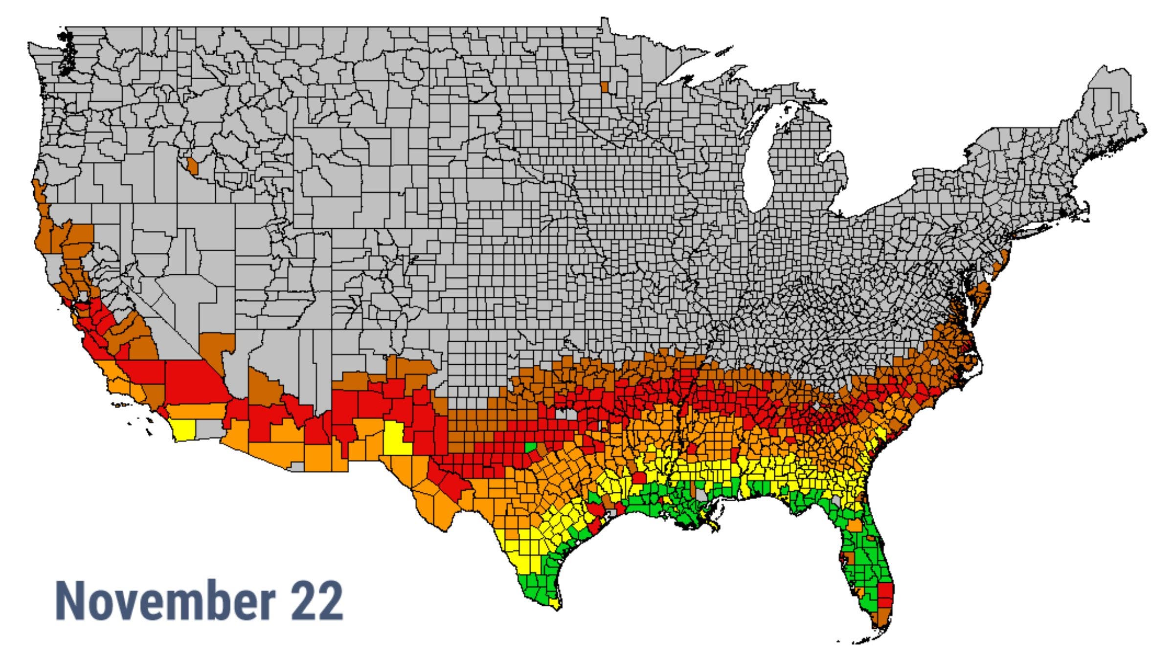 November 22 leaf peeping map