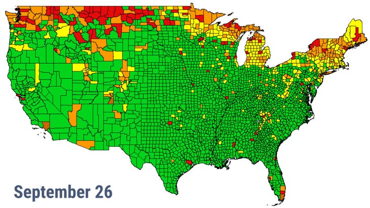 September 26 leaf peeping map