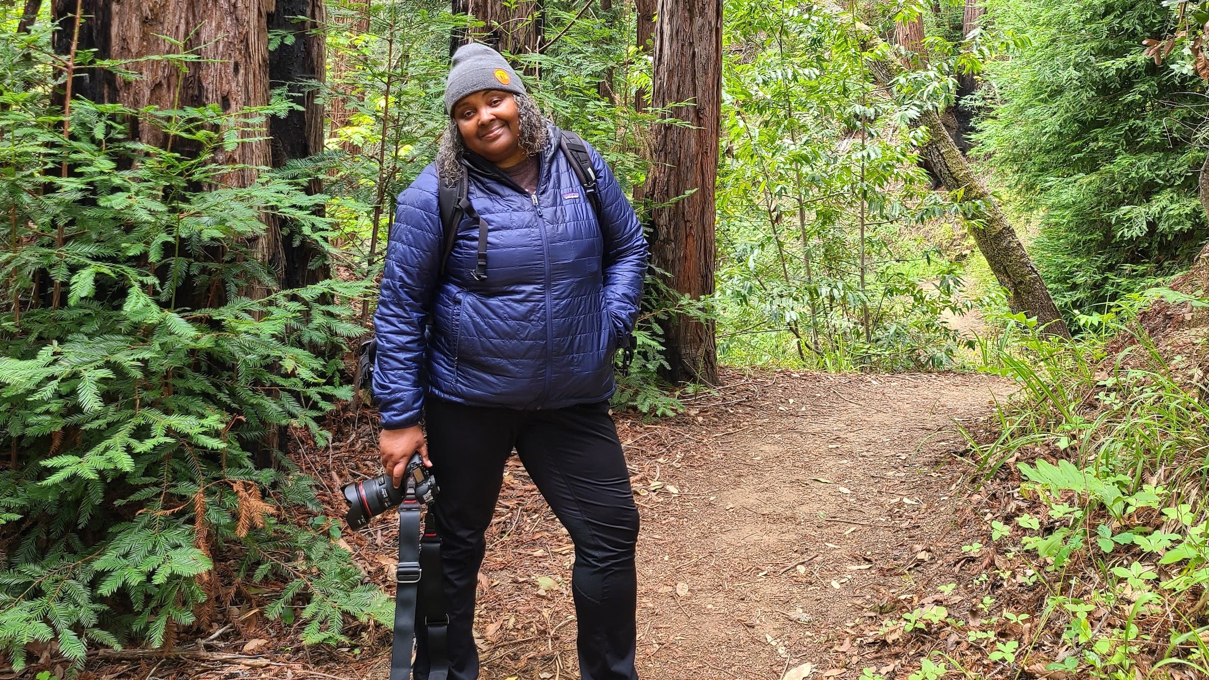 The author hiking in Del Monte Forest