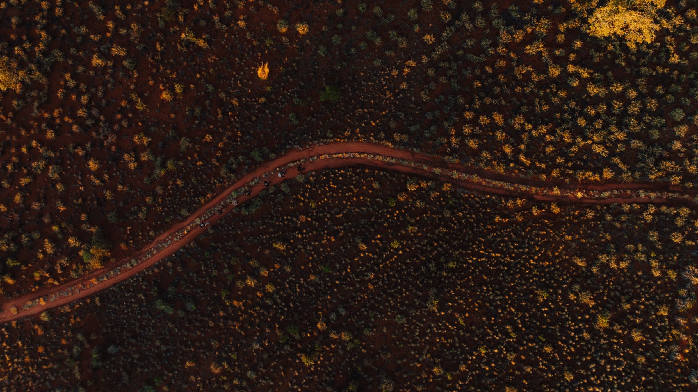 Above shot of a section of the Uluru Kakararra Trail.