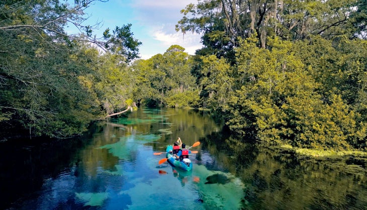 Kayaking on Weeki Wachee River.