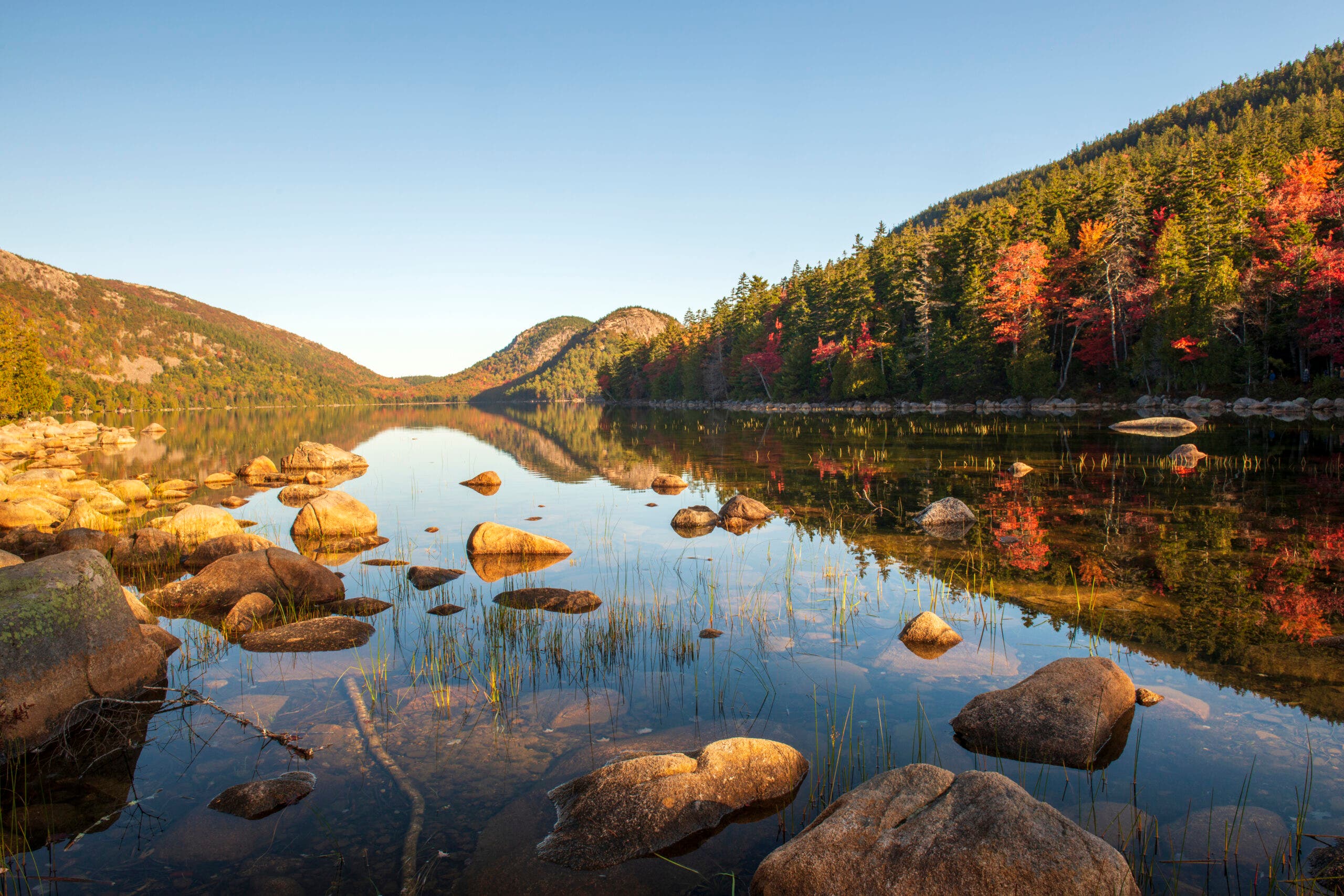 Jordan Pond in Fall, Acadia National Park, Maine, USA