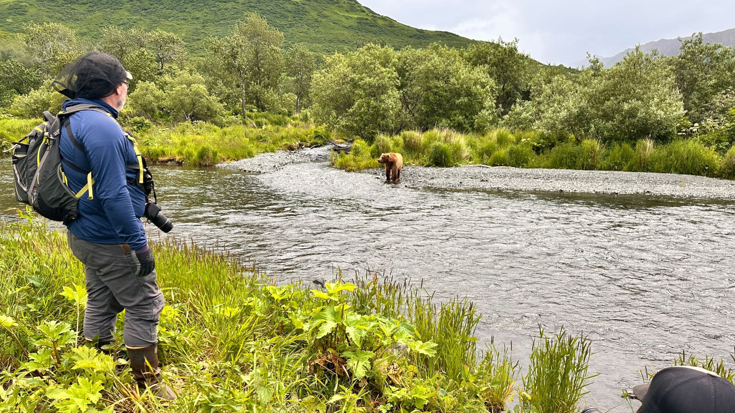 Guide with Kodiak Bear on Kodiak Island