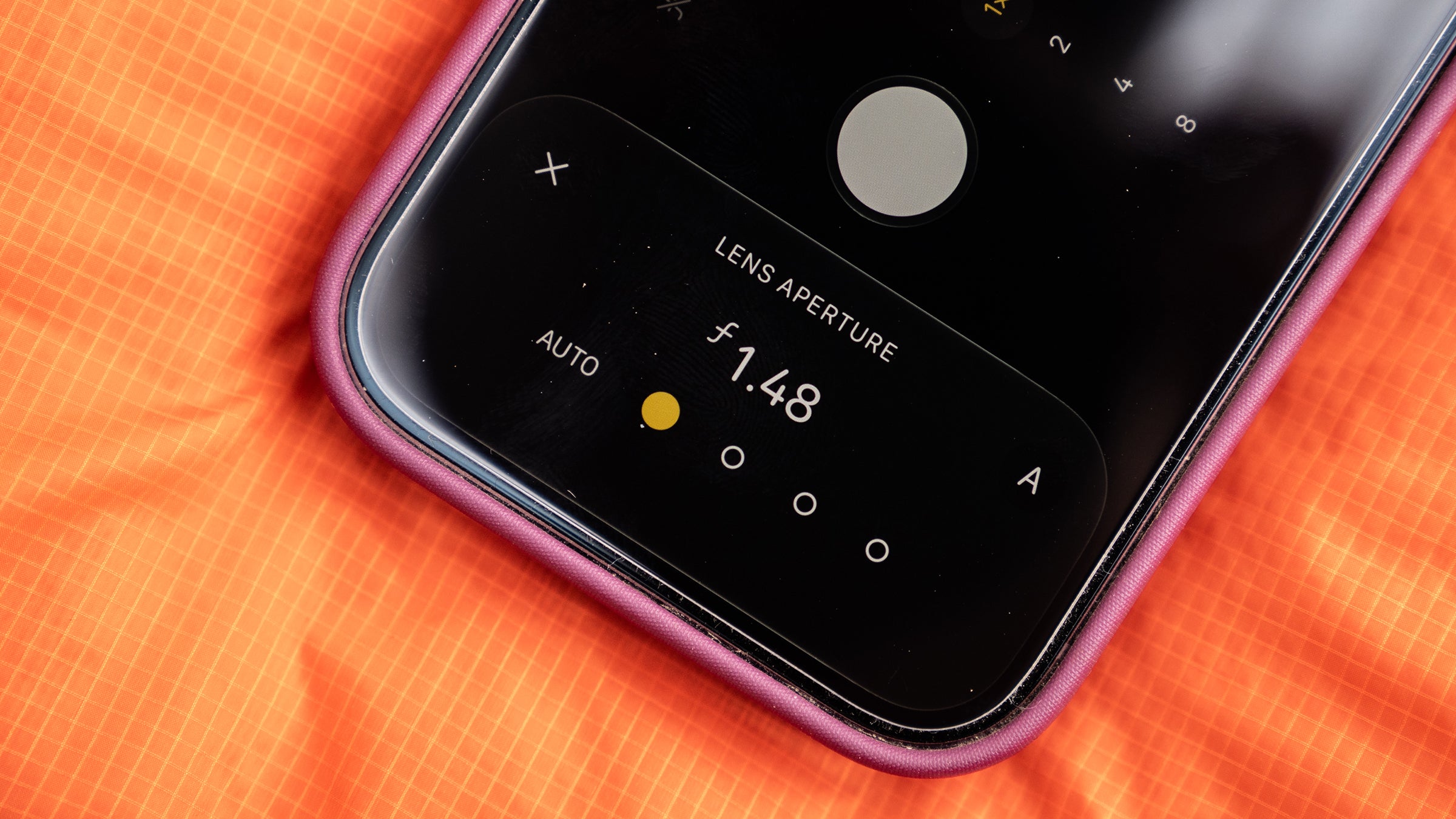 iPhone 18 Pro showing its aperture-control menu