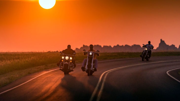 Motorcycling through Badlands National Park