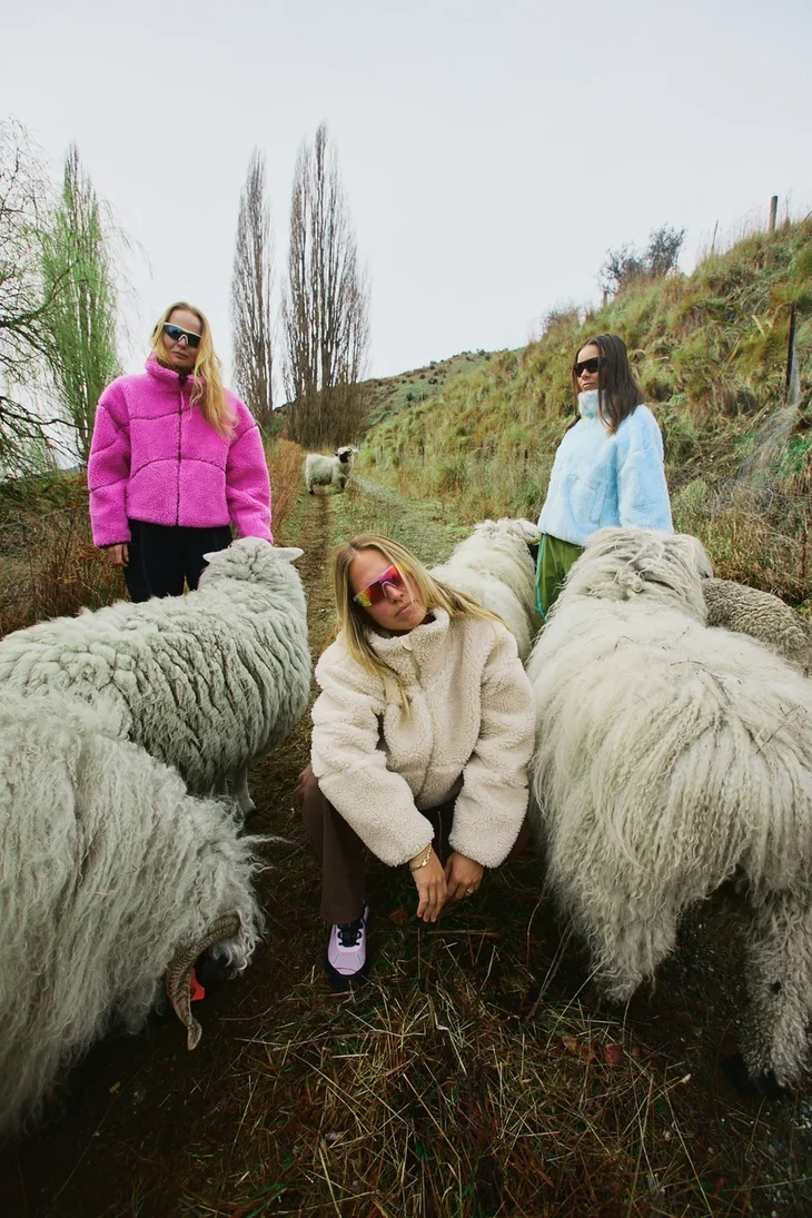 seniq's fleece in three colors, including a hi-vis pink