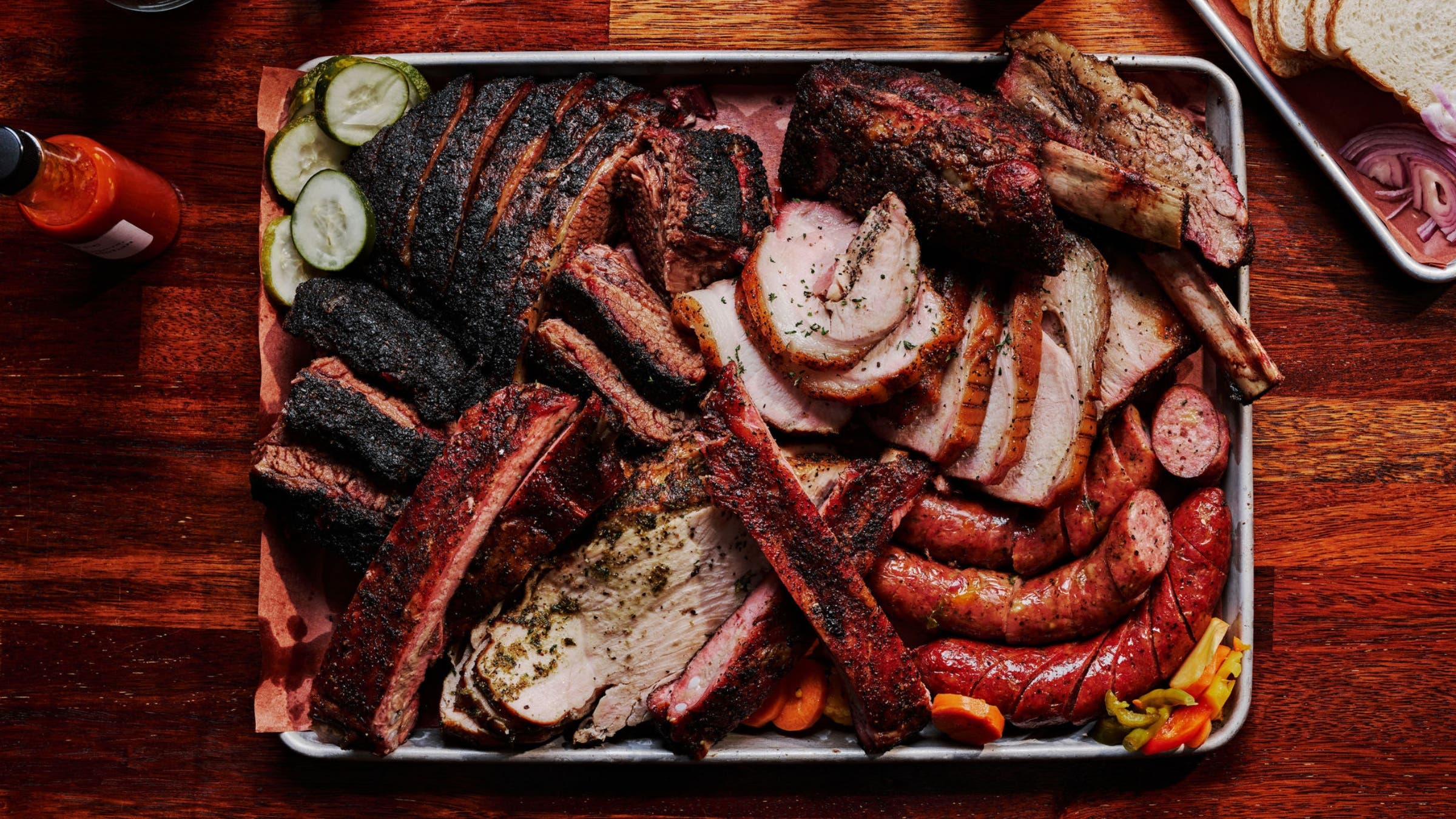 A platter of barbecue meats.