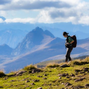 hiking downhill