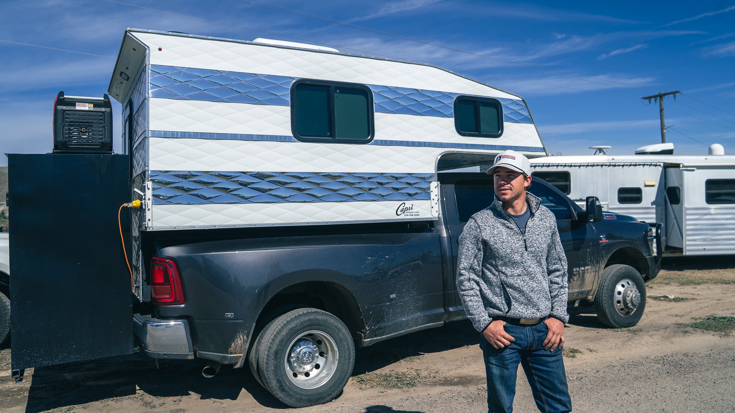 Camper on back of pickup truck