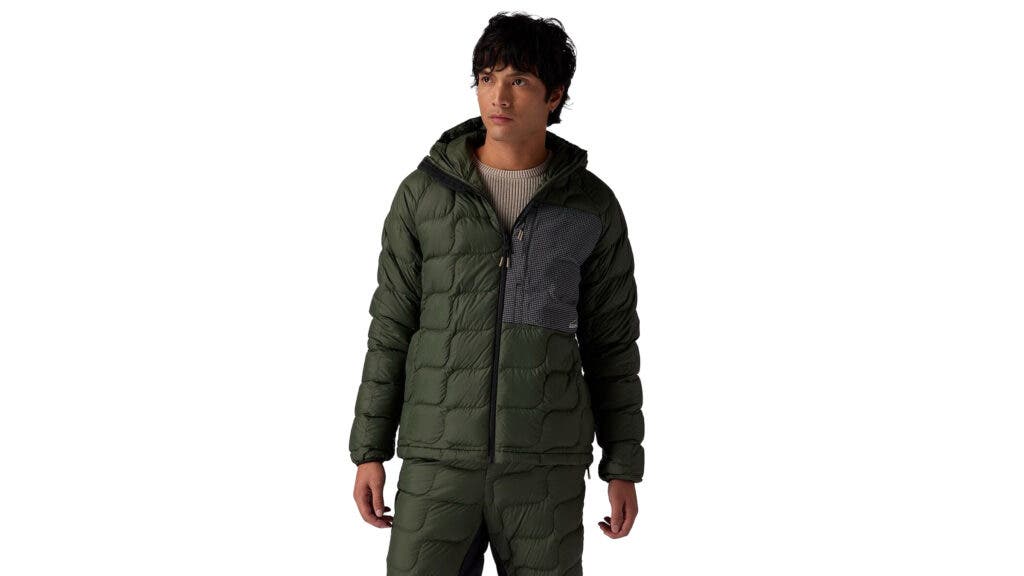 Green Backcountry Waas ALLIED Down Hooded Jacket on white background