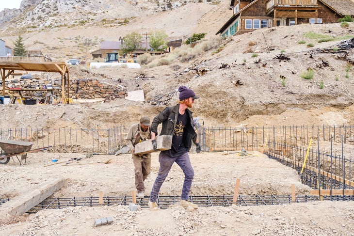 The author rebuilding Cerro Gordo