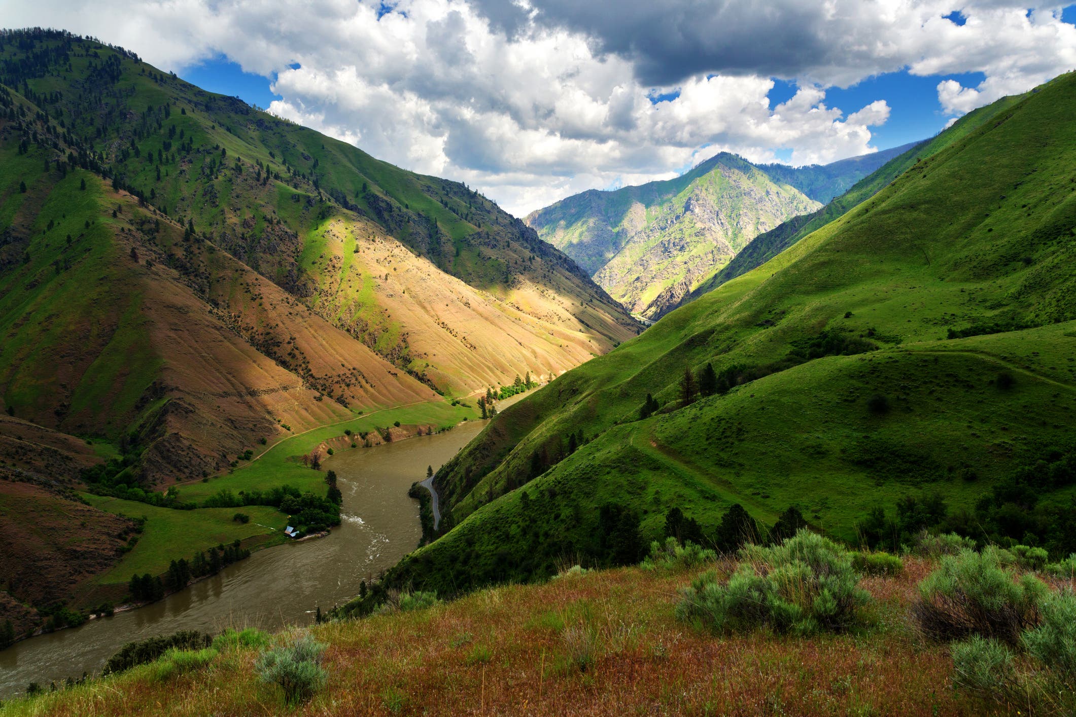 salmon river canyon walls in springtime