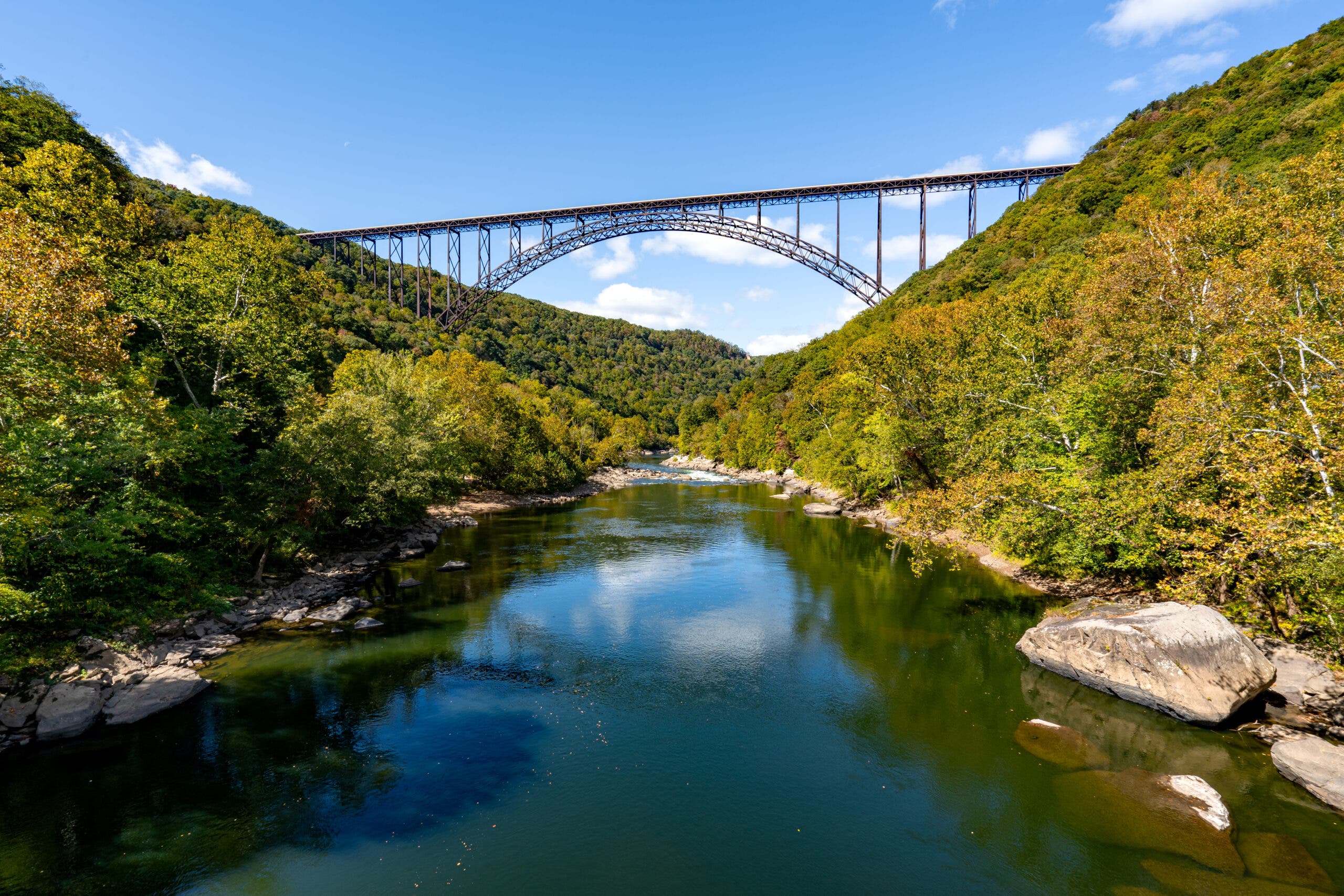 New River Bridge in New River Gorge National Park During the Fall Season in the Appalachian Mountains of West Virginia