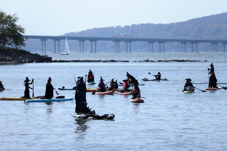 Witches Paddle on the Hudson River, New York