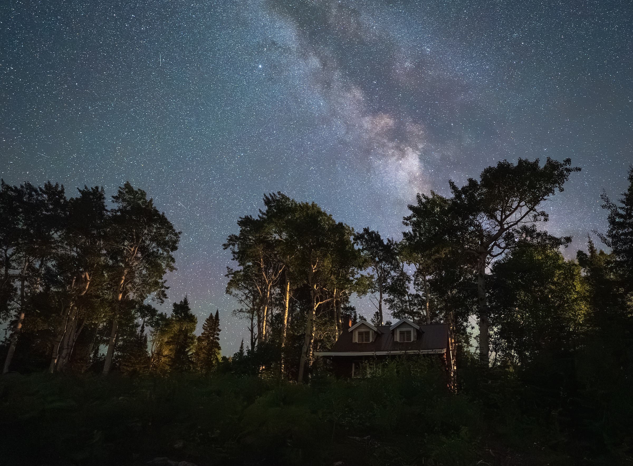 The Milky Way above Fresh Coast Cabins in Michigan