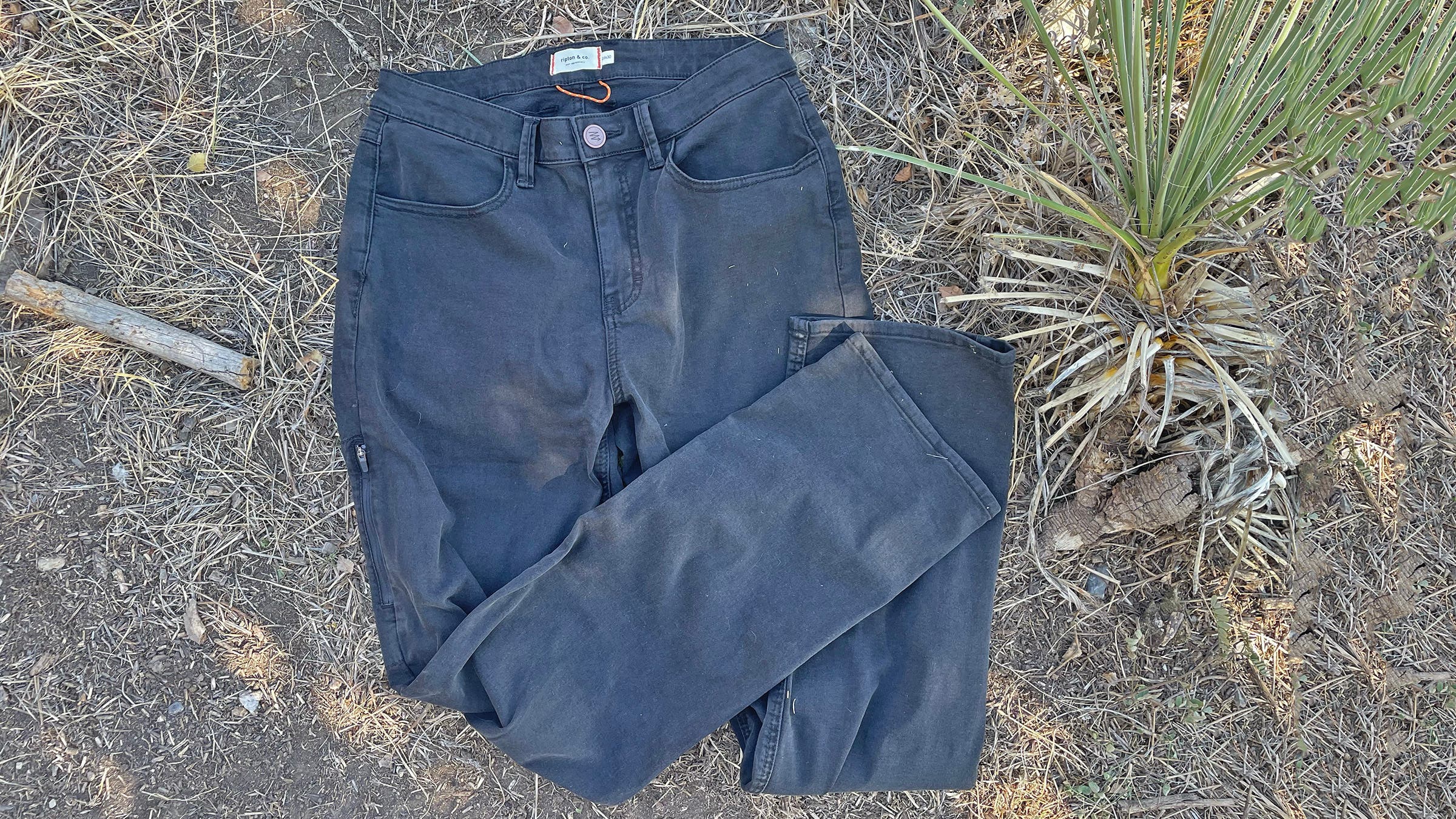 Ripton performance denim jeans on a weedy background