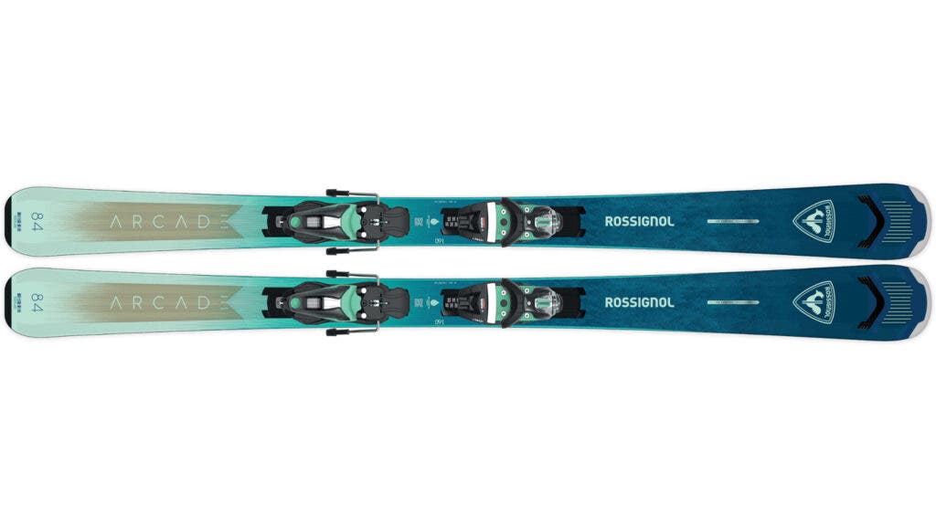 Blue Rossignol Arcade W 84 Women's skis on white background