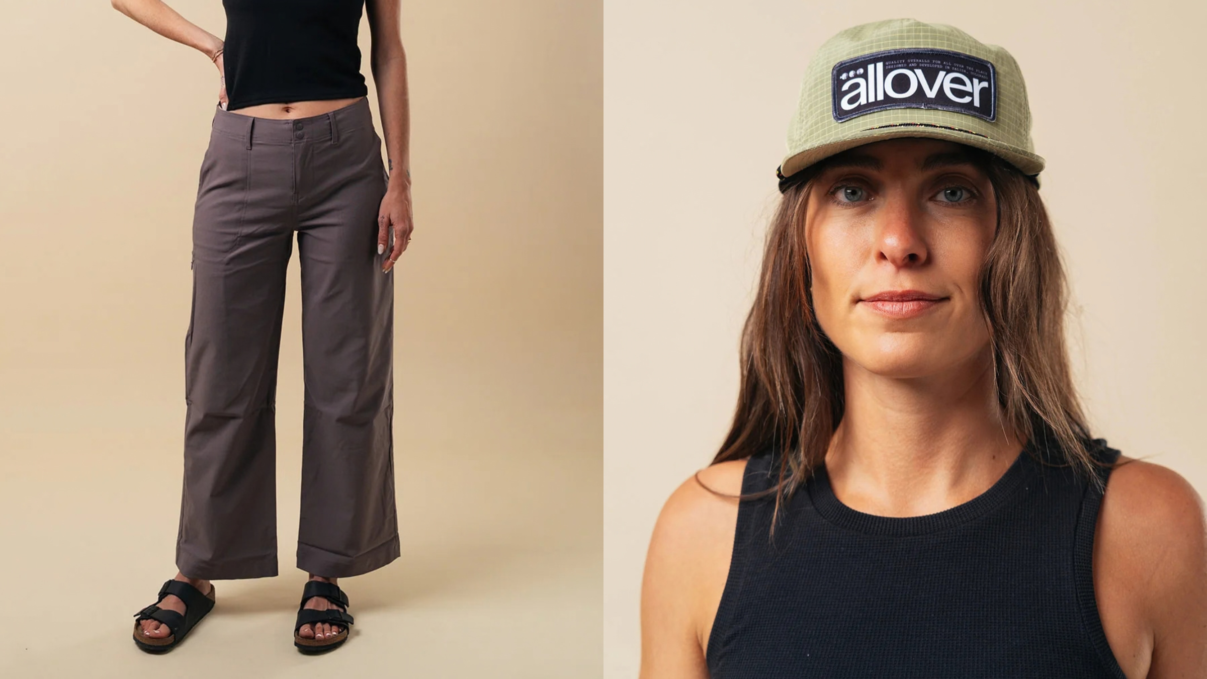 The Daily Driver Pants and the Rope Brim Camp Hat from Allover Apparel.