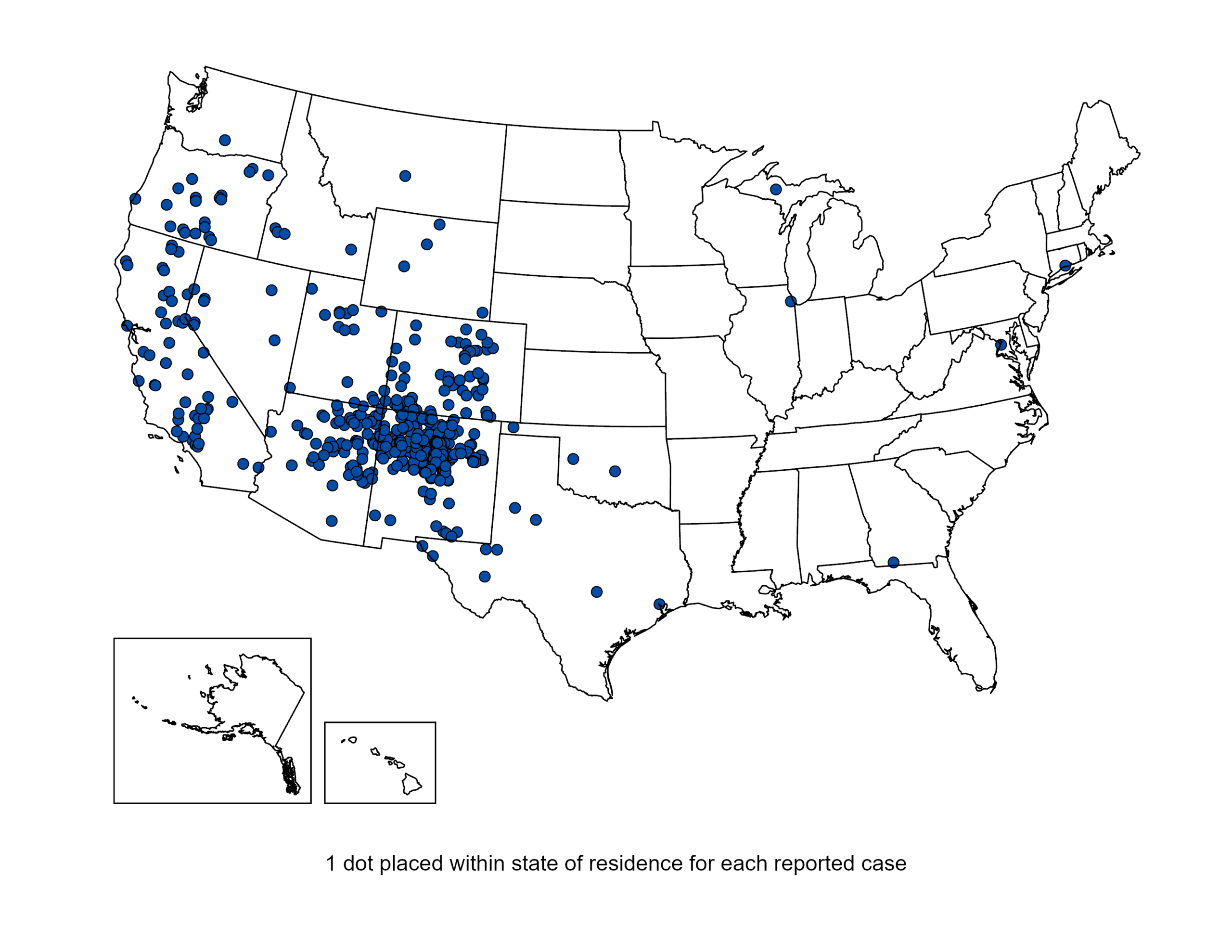 cdc map showing plague infections