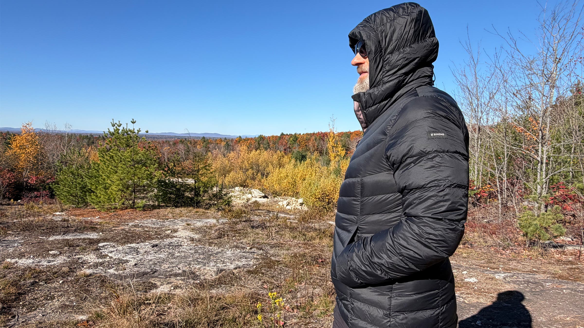 man wearing black down jacket