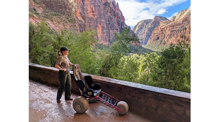 An all-terrain wheelchair in Zion National Park, Utah