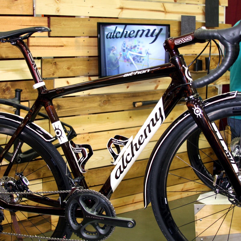 The carbon-fiber frame, fork, fenders, and bottle cages for this gravel racer were all made in house. The Aithon frame鈥檚 front triangle is a mirror of its Helios road brother, but the rear triangle was completely redesigned to give the bike more compliance, acting as an inactive suspension. MSRP for this bike as shown would be about $12,000.