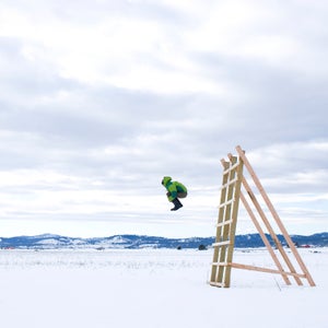 cannonball snow jump outside photography