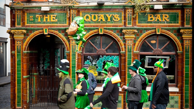 Novices drink the green beer. But you're not one of them, so you're going to learn how to drink Irish whiskey.