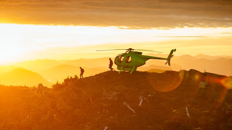 Fly-fishing by helicopter.
