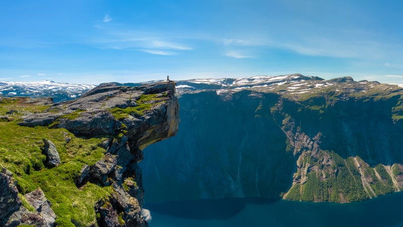 Hanging out on Preikestolen Cliff.
