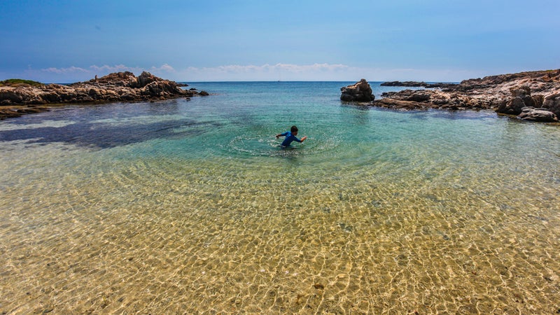 Crystal clear waters in Sardinia.