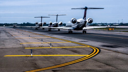 JFK Kennedy New New York York airplane airport line tarmac waiting