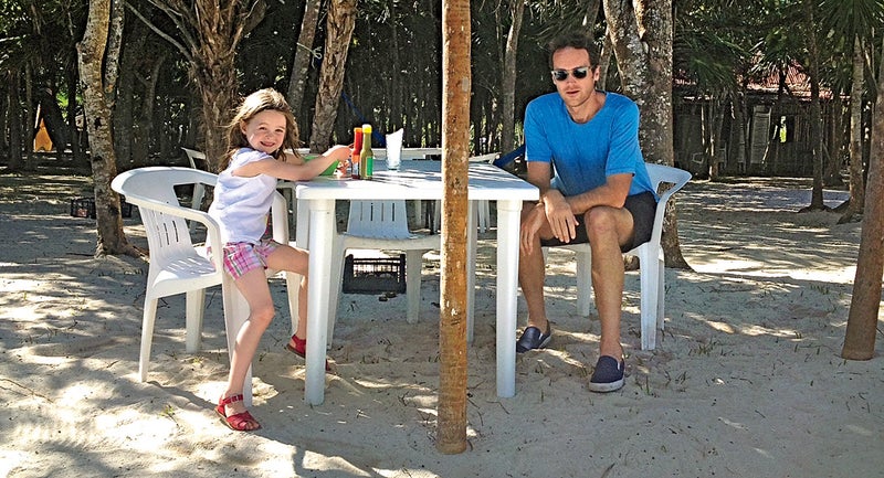 The author and his daughter at Chamico's, ranked #92 of 229 restaurants in Tulum, Mexico, on TripAdvisor.