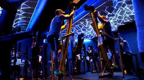 Rise Nation is a dedicated VersaClimber studio, with 33 of the ladder-like machines.