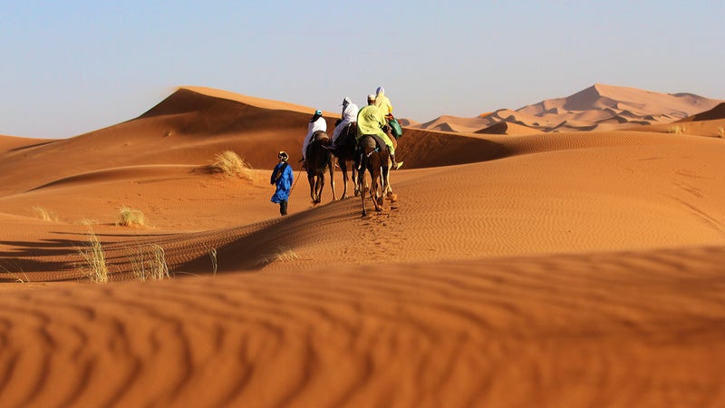 Heading to camp in the Sahara.