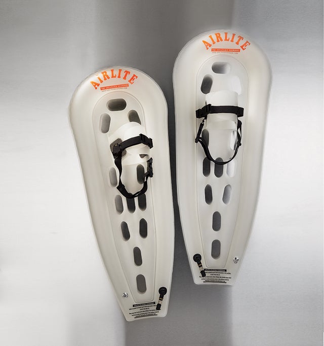 These inflatable snowshoes are perfect for outdoor emergencies.